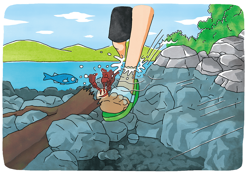 滑っている人のイラスト